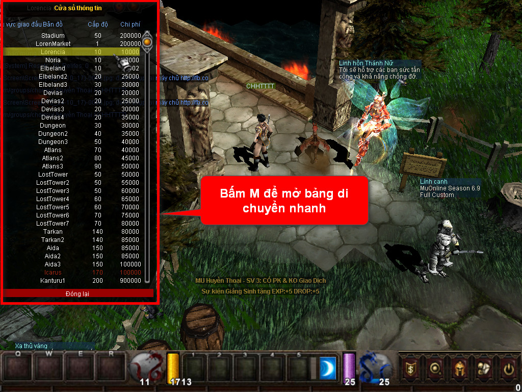 Chức năng chính của Game MU Minh Chủ Chức năng chính của Game MU Minh Chủ